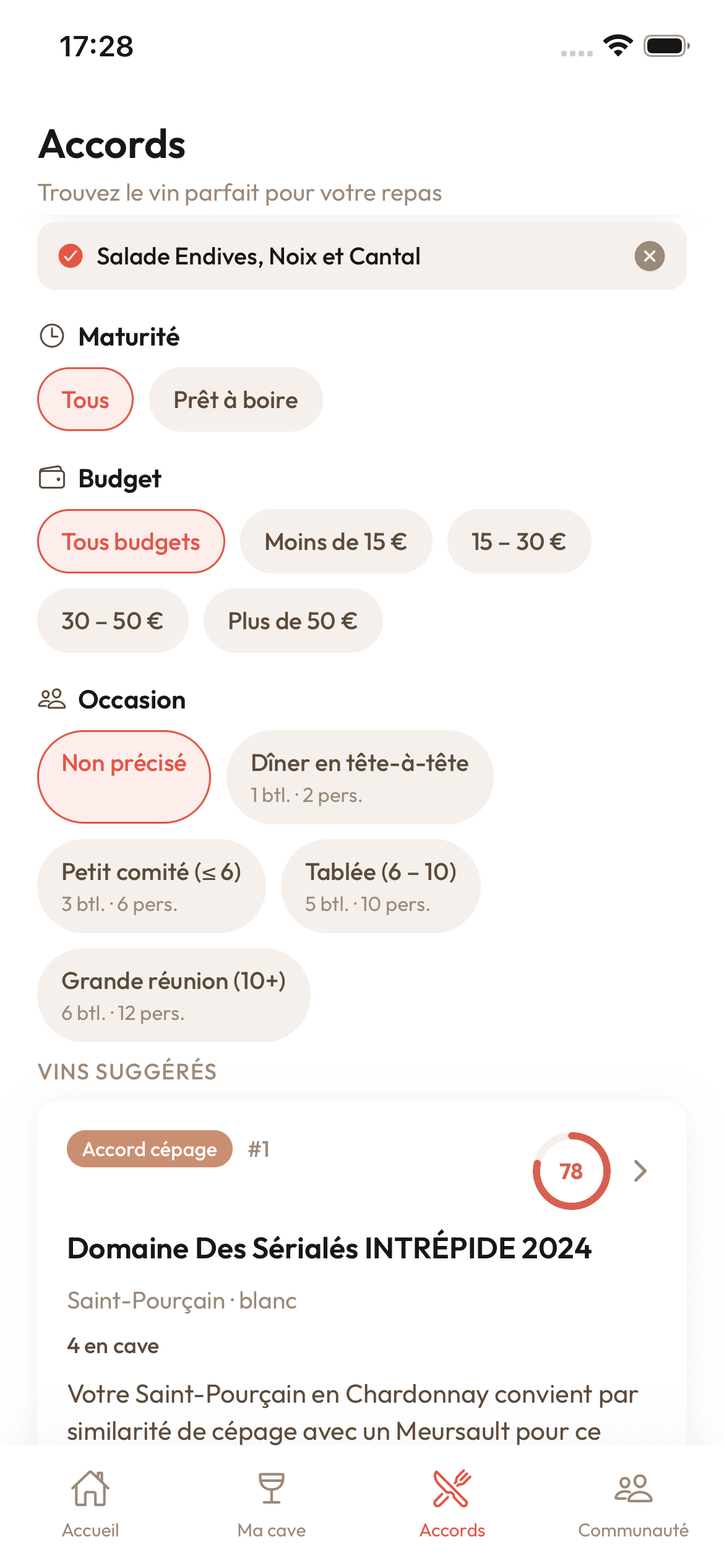 L'accord parfait pour chaque plat